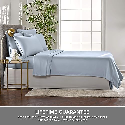 Miniatura 4 de Pure Bamboo - Juego de sábanas tamaño king dividido, de viscosa 100% orgánica auténtica derivada de bambú, suaves y frescas, doble costura, *no para