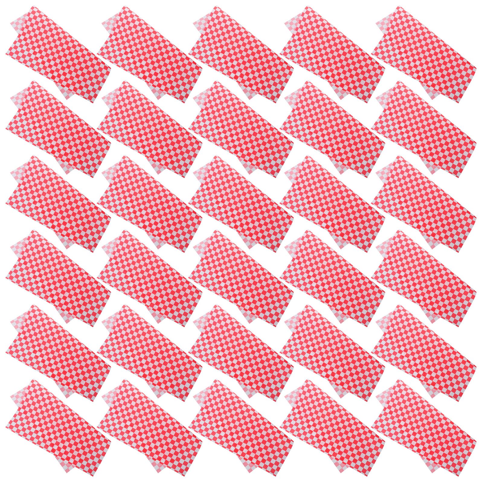 GALPADA Papel de Horno a Cuadros Rojos 30X30 CM 500 Hojas Antigrasa para Hornear Envolver Sándwiches y Hamburguesas Papel Absorbente de Aceite para Cocina y Picnic