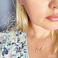 Vista 128 de Round Pendant Necklace, Natural Gemstones, Labradorite, Rainbow Moonstone, Crystal, Rose Quartz, Amethyst, Citrine, Sterling Silver, Handmade