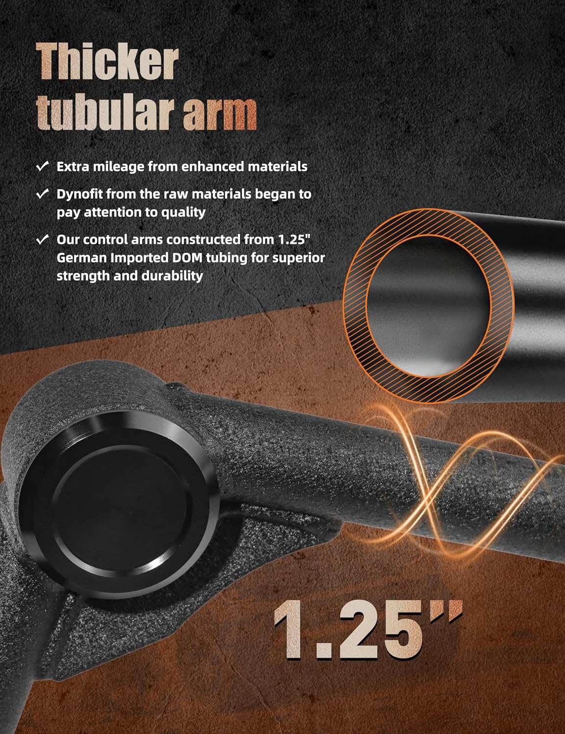 2-4" Lift Front Upper Control Arms for 2009-2024 Ram 1500/Classic, Suspension Tubular Black Arms Alignment Lift 2 to 4” for Dodge, Upgrade Aluminium Cap - Wrinkle Black