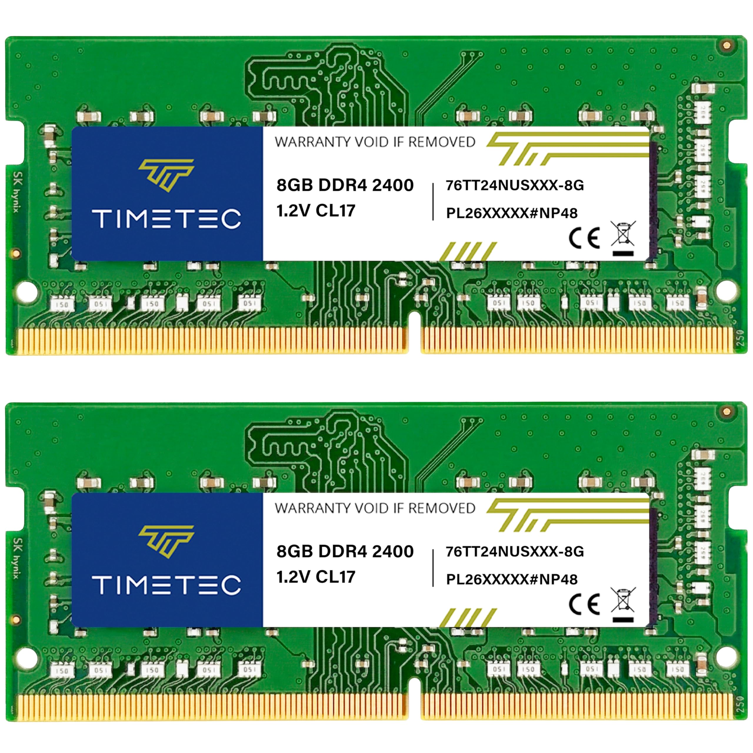 Timetec Zestaw premium 16 GB (2 x 8 GB) DDR4 2400 MHz PC4-19200 bez ECC niebuforowany 1,2 V CL17 1Rx8 pojedyncza ranga 260-pinowy SODIMM laptop notebook PC pamięć RAM upgrade (16 GB KIT(2 x 8 GB))