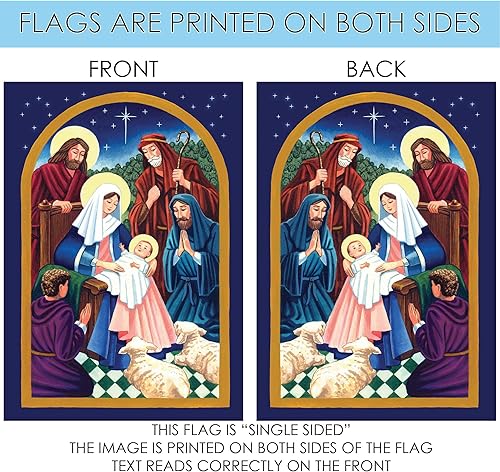 Miniatura 5 de Toland Home Garden 101242 Bandera de Navidad de noche de Natividad de 28 x 40 pulgadas, bandera de Navidad de doble cara para jardín de casa al aire