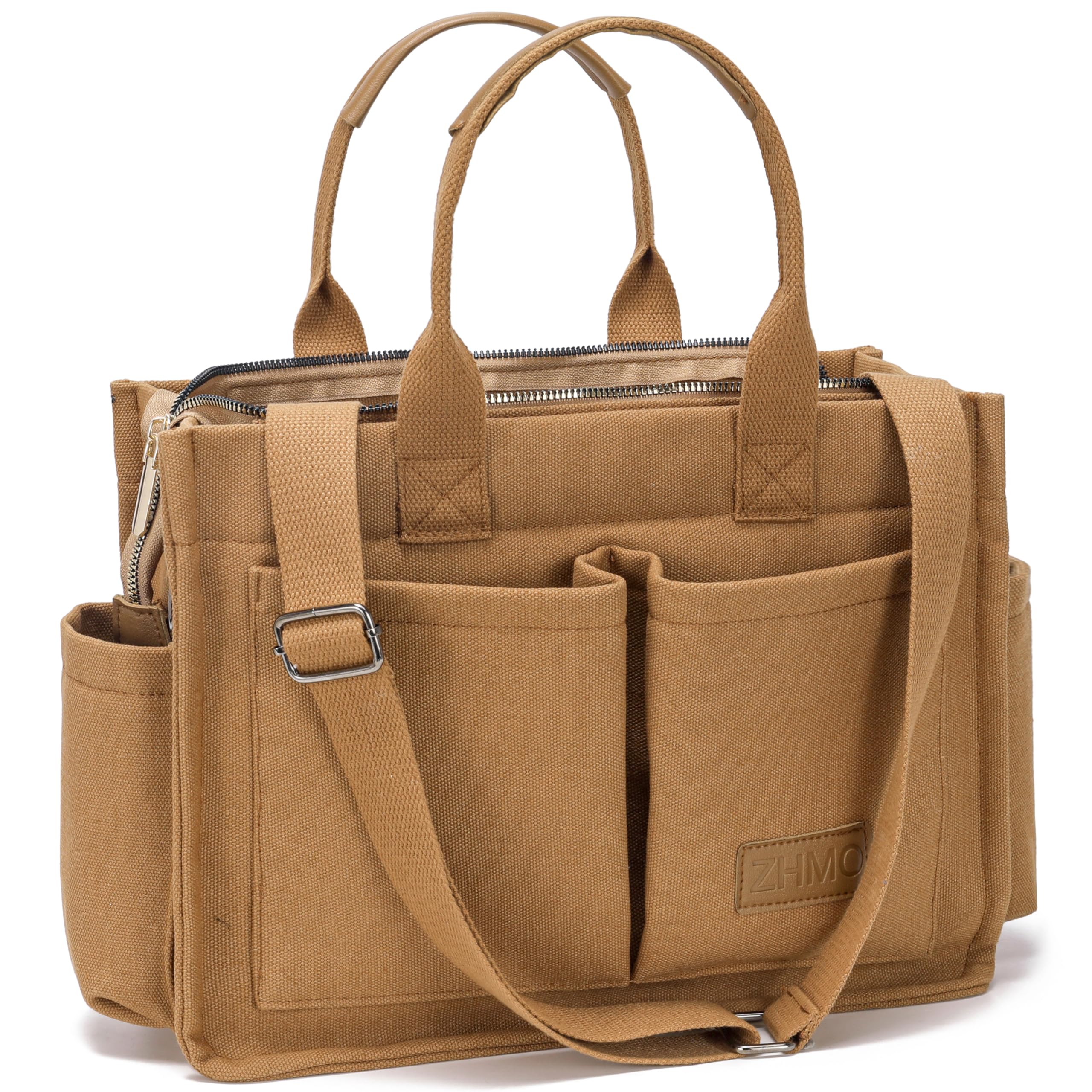 ZHMO Canvas Tote Bag for Women,Womens Purse Handbags Totes Bags Crossbody Work Laptop Book Bag for Travel Nurse College Gift