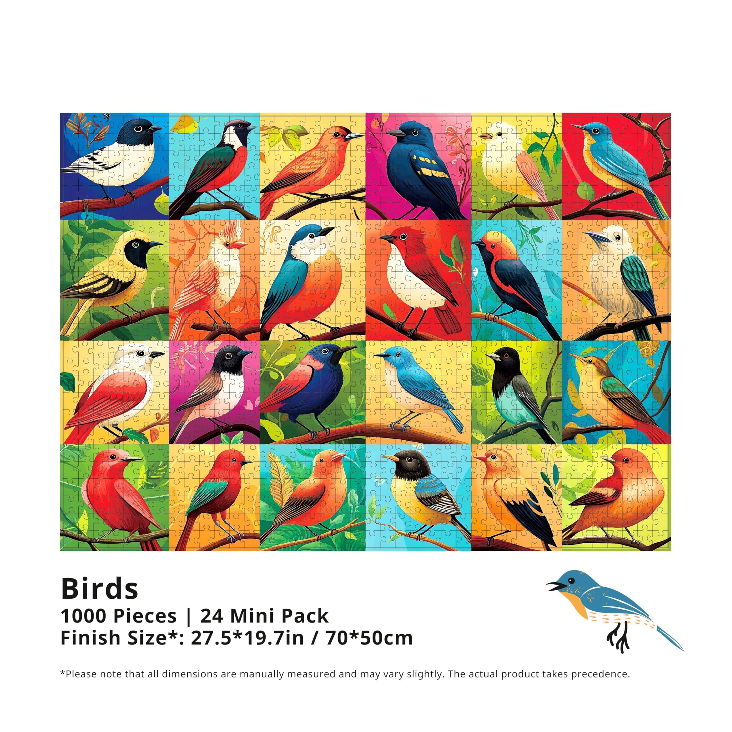 Birds, 24 Mini Pack, 1000 Pieces Puzzles, Calendar Puzzles, Individual Puzzles - Image 3