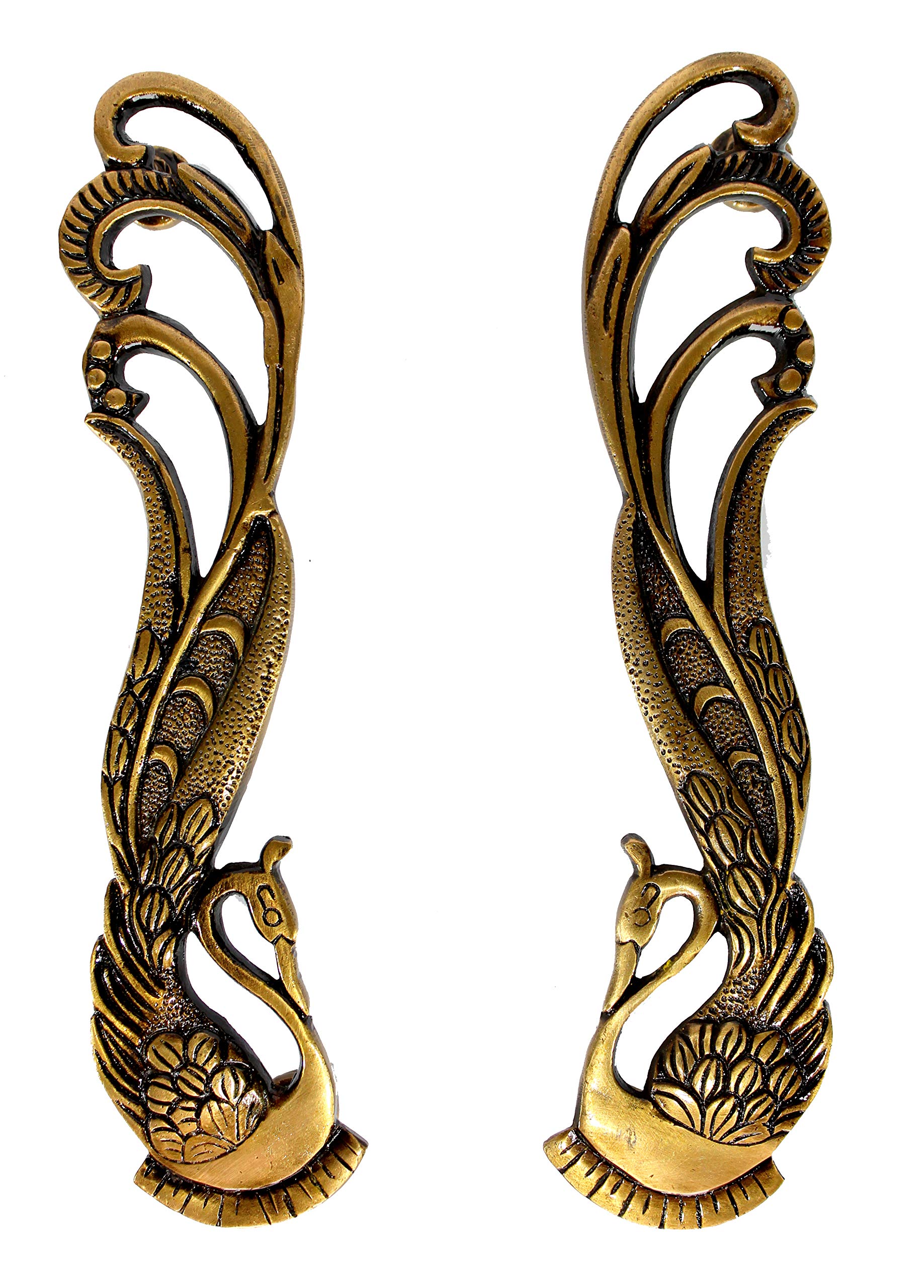 eSplanade - Designer Brass Door Handles | Home Decor | Door Decor | Brass Door Pulls (Peacock Door Handle)