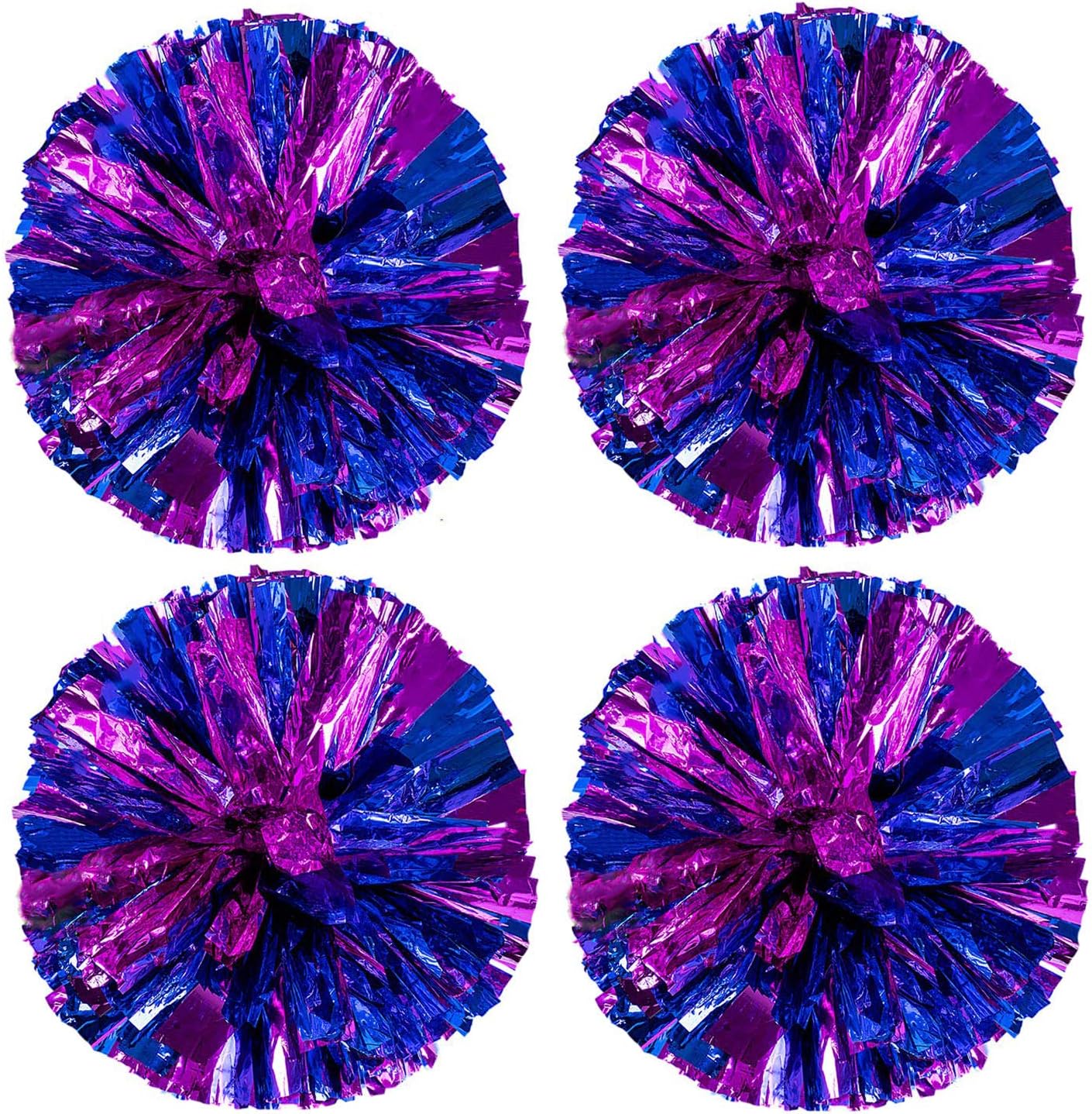 Hlonon 4 Pack Cheerleader Pom Poms Sports Dance Cheer Plastic Pom Poms Cheerleading for Sports Team Spirit Cheering
