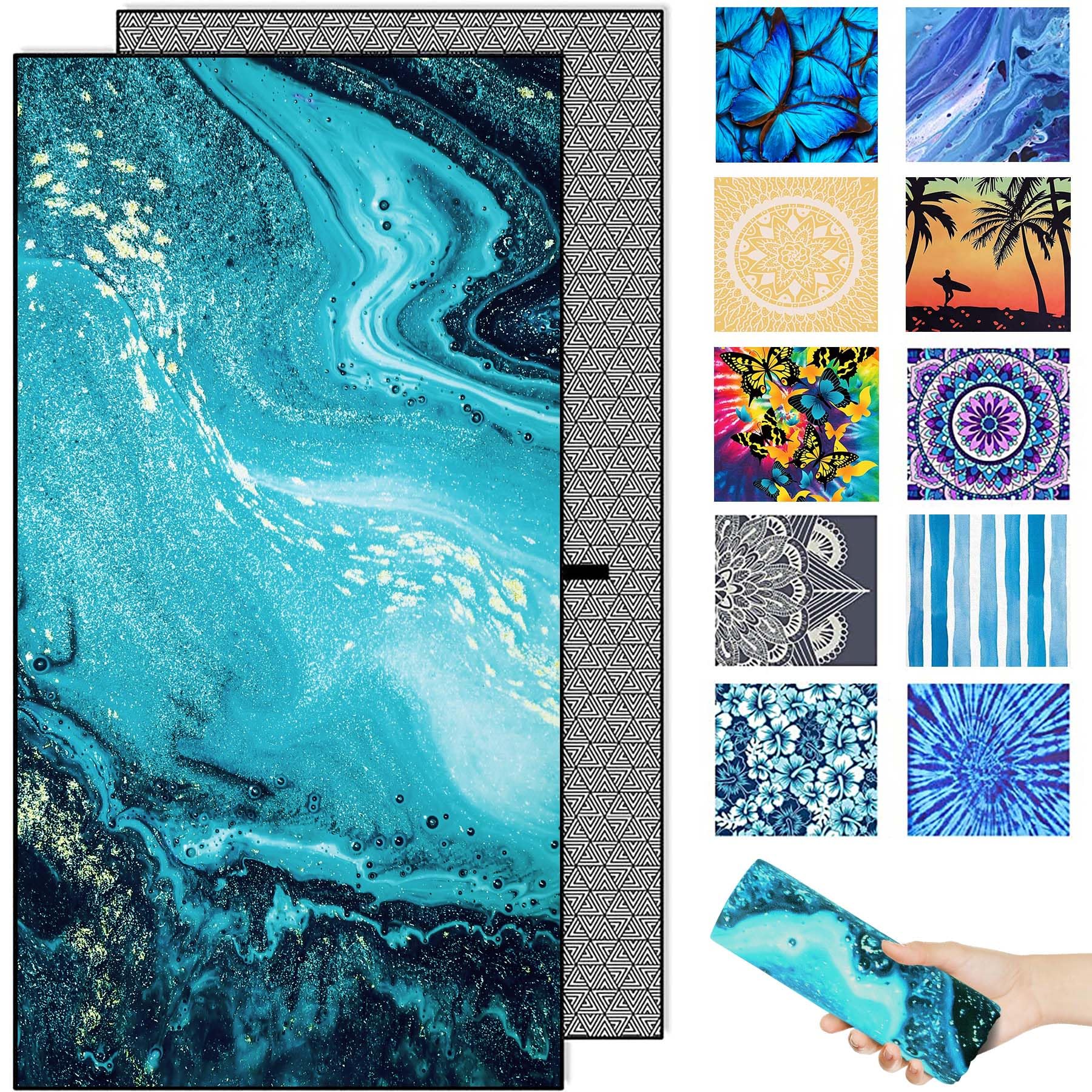 Microfiber Quick Dry Beach Towel – Lightweight Sand Free Oversized Large Towel Accessories Travel Must Have Swim Pool Yoga Camping Gear Summer Cruise Ship Compact Sandproof Item Gift Starry Sky