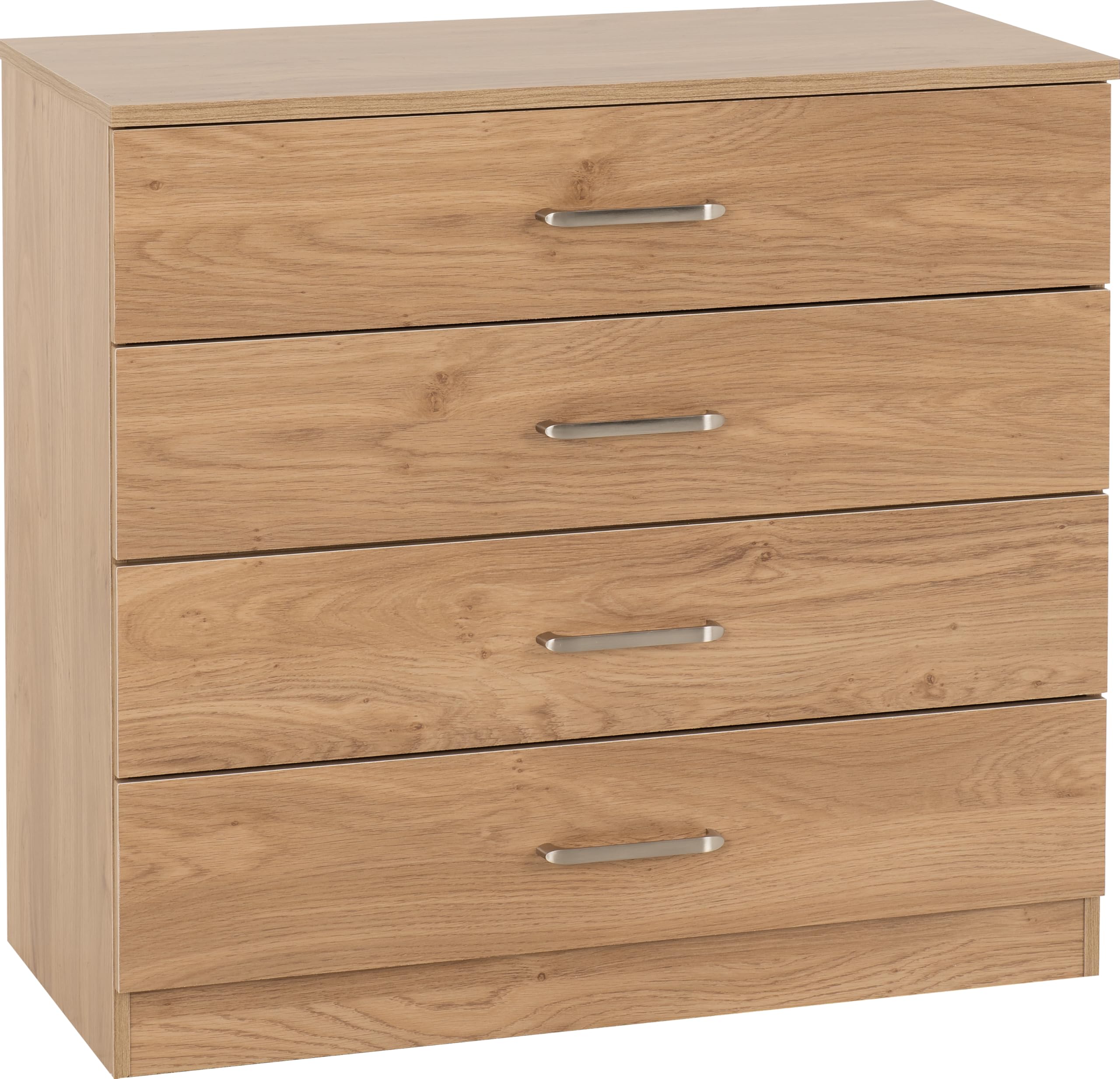 Dakota 4 Drawer Chest Oak Effect Modern Storage Freestanding Bedroom