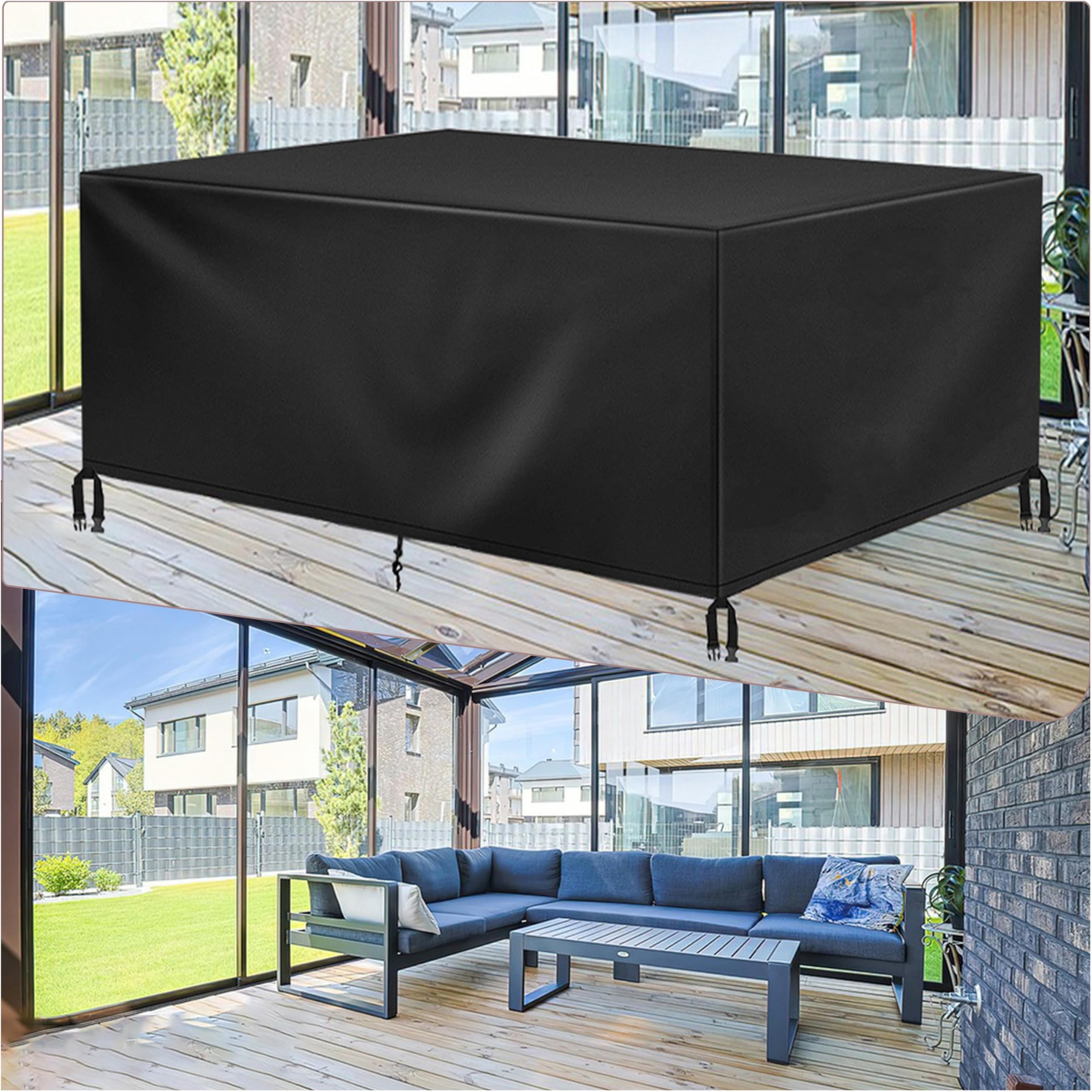 Hnkdkj Black Rattan Garden Furniture Covers Waterproof 180X90x80cm/Lxwxh Patio Covers Waterproof Outdoor Furniture Covers Patio Sofa Covers For Outdoor Furniture Outside Garden Furniture Patio Cube Table Cover