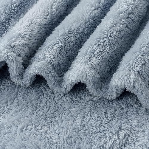Miniatura 6 de Berkshire Blanket Manta clásica de felpa extra-Fluffy, manta de cama tamaño individual, suave y mullida manta de pelo largo para sofá, cama, niebla