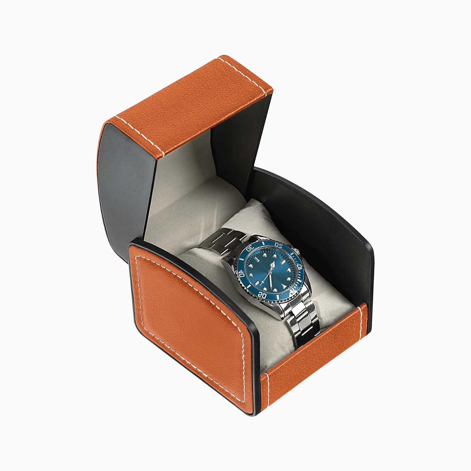 FuninCrea Boîte De Rangement Montres Cuir Synthétique Avec Coussin Amovible - Vert - Pour Hommes Et Femmes