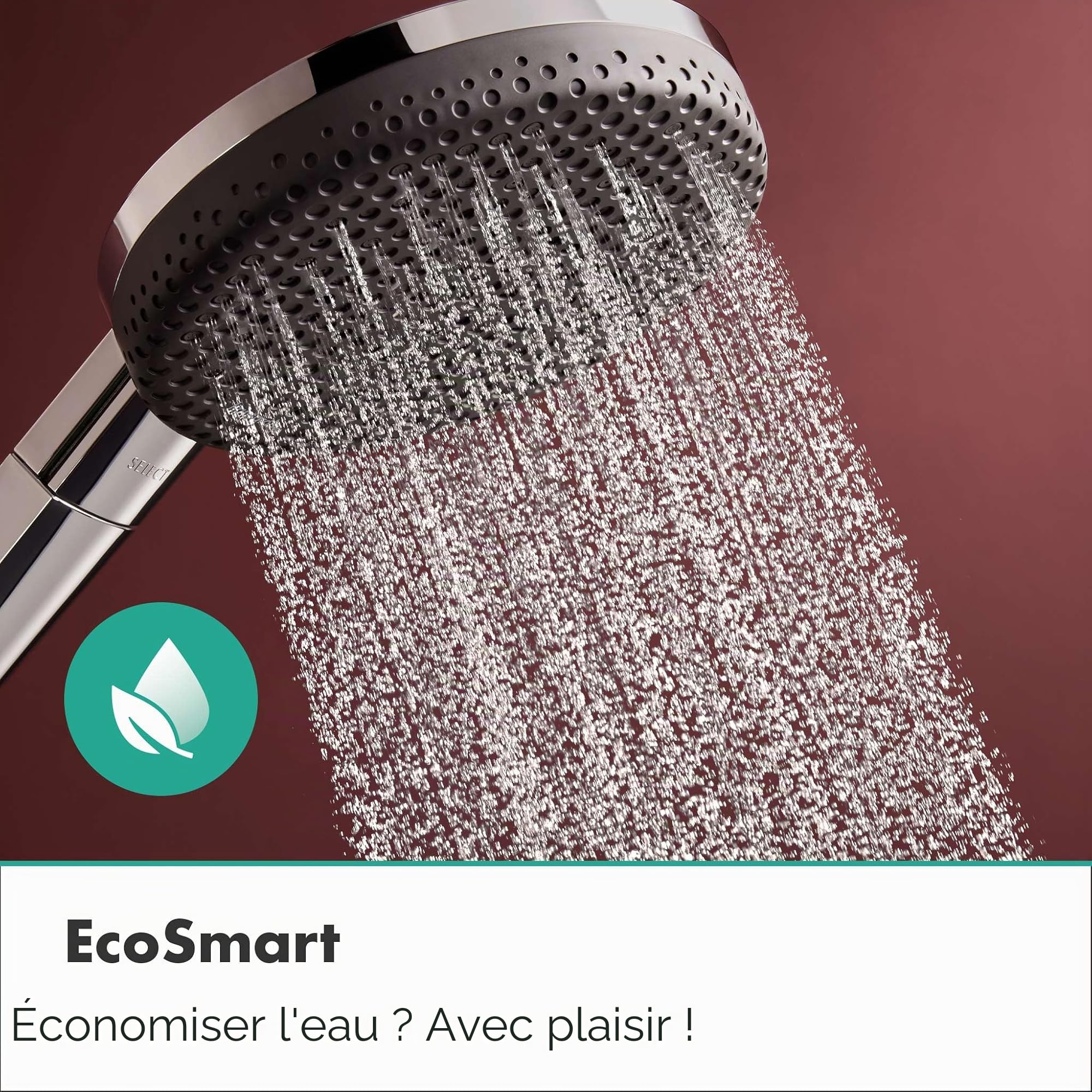 hansgrohe Raindance Alive Select S - Pommeau de douche max. 8 l/min (EcoSmart), Douchette à main avec 3 types de jet, Douchette ronde (125 mm), Chromé, 24511000