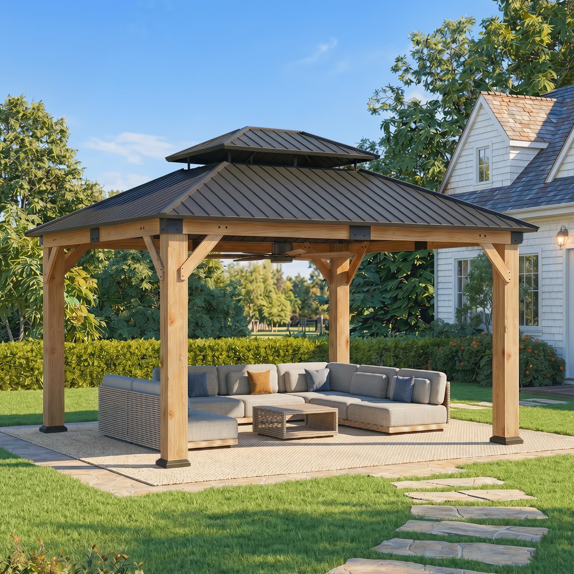Oasisphere Wood Gazebo 10' x 12'