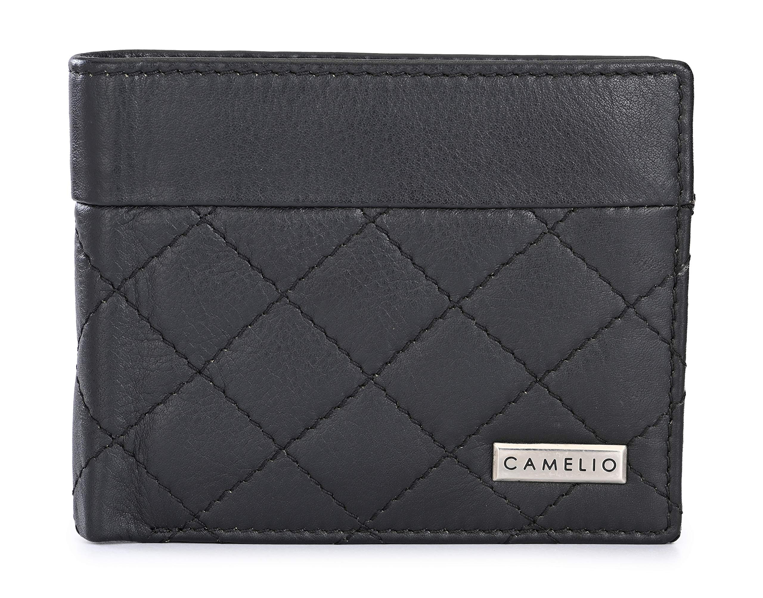 CamelioBlack Quilted Leather Men's Wallet