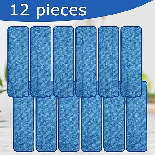 Miniatura 7 de 12 Pack Replacement Microfiber Pad - Thick - Universal Commercial 17-18 Inch Mop Head- Heavy Duty - Wet & Dry Commercial Cleaning Refills Reusable