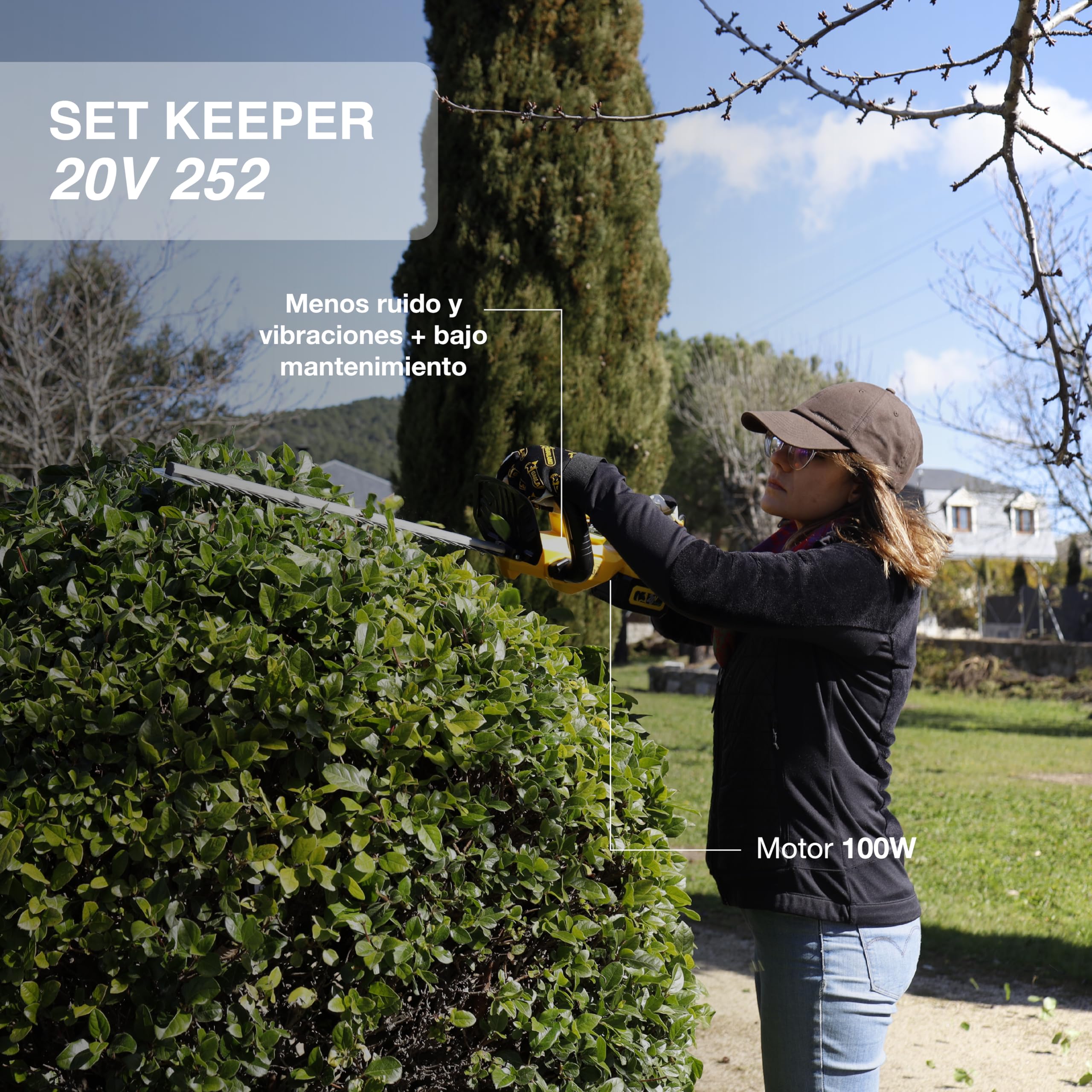 GARLAND Set Keeper 20V 252‑V23 | Cortasetos a Batería 20 V con Cuchilla de 51 cm, Mango Rotable 180°, Doble Seguridad, Peso 2,1 kg | Sin Batería ni Cargador