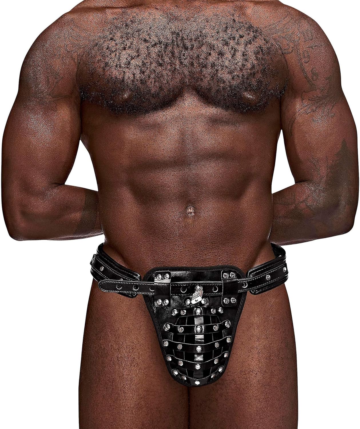 Male Power 542-266 Leather Taurs Thongs Black