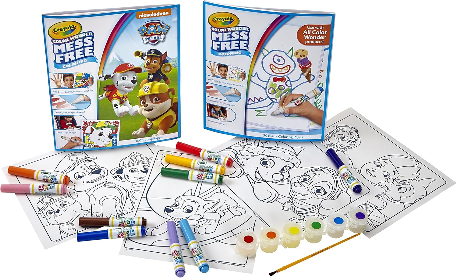Amazon.com: Crayola Paw Patrol Coloring Kit, Color Wonder Mess Free Art ...