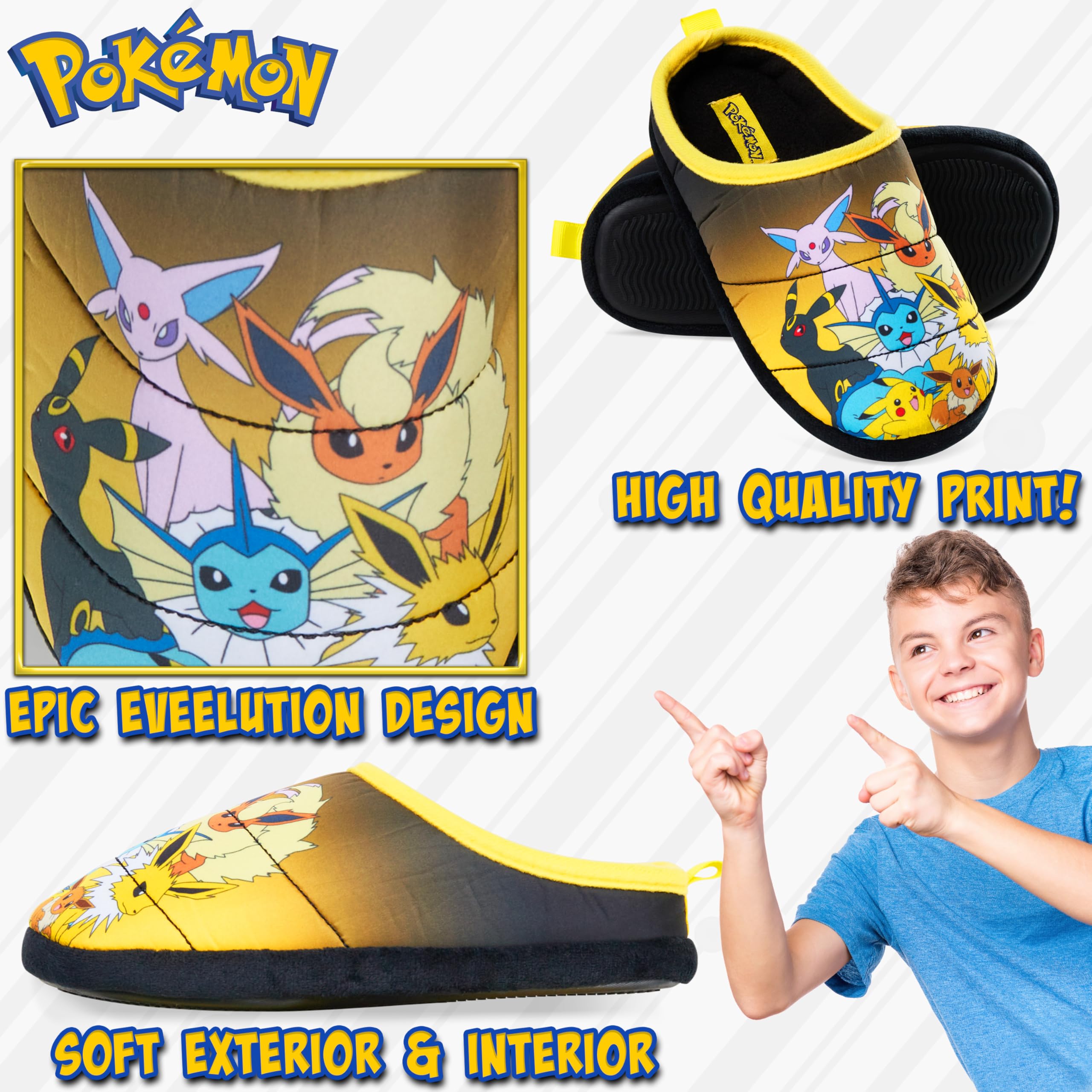 Pokémon Pantofole Uomo, Comode Slip-On Ciabatte da Casa con Suola Antiscivolo