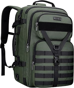 WITZMAN Carry On Travel Backpack for Men Large Convertible 45L Fit 17 Inch Laptop Backpack 3 in 1 Bag for Airline ApprovedB688 Light Green