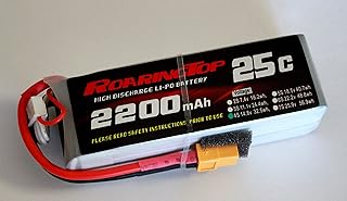 RoaringTop LiPo Battery Pack 25C 2200mAh 4S 14.8V with XT60 Plug for RC Car Boat Truck Heli Airplane