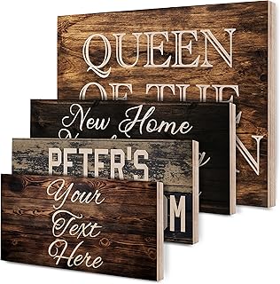 Personalized Wood Sign with 9 Font and 6 Color Options – Customized Wooden Home Décor for Father’s Day, Mother’s Day, Christmas, Housewarming, or Birthday Gifts