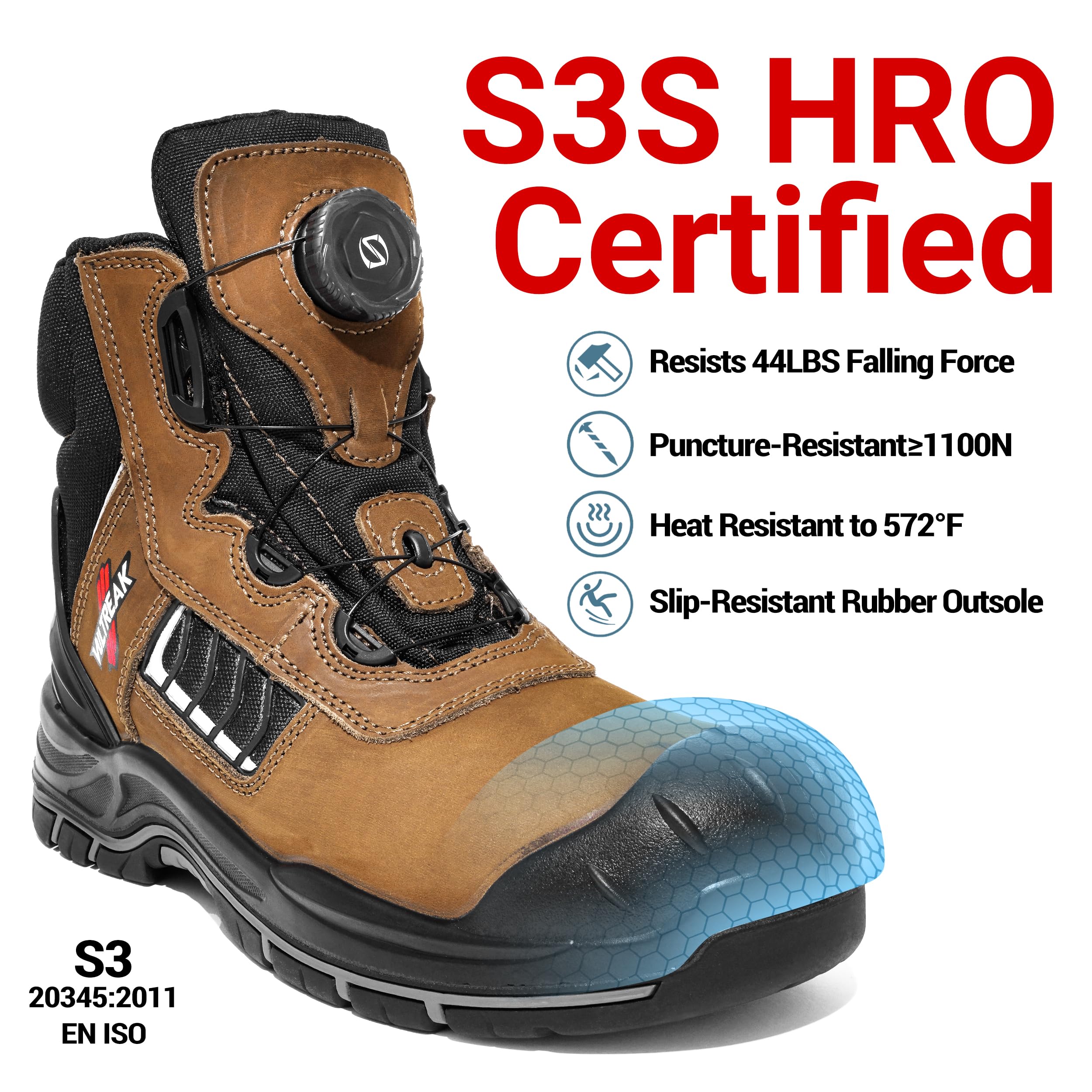 Chaussures de Sécurité Hommes, Montante Bottines de Sécurité, Antidérapant Bottines de Travail Embout Acier 37-47 EU