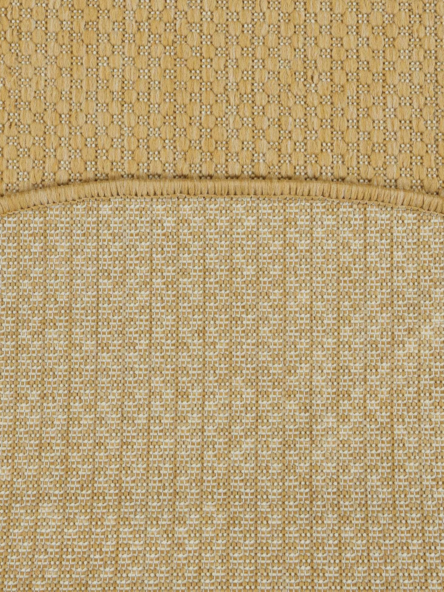 RugVista Clio, Tapis intérieur et extérieur, Modernes, Ø 250 cm, Rond, Poil Moyen, Porch, Lavage à la Main Seulement, Résistant aux UV, Clair Jaune