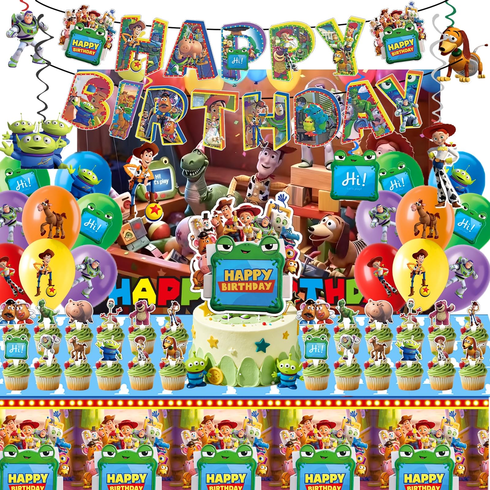 Amazon.co.jp: トイストーリーパーティー用品用、46個の誕生日