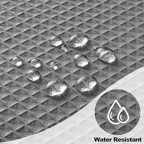 Miniatura 4 de MISS SELECTEX Cortina de ducha con tejido de gofre gris, spa, cortina de baño de lujo, impermeable, 230 GSM, tela resistente, 60 x 72 pulgadas