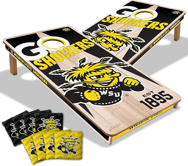 YouTheFan NCAA 2’ x 4’ Professional Wood Cornhole Game with Logo Bags