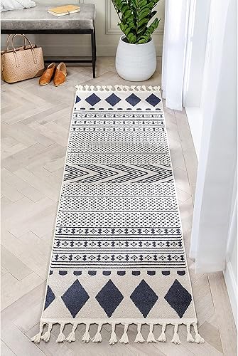 Miniatura 6 de Well Woven - Tapete con diseño de enrejado marroquí, color azul claro