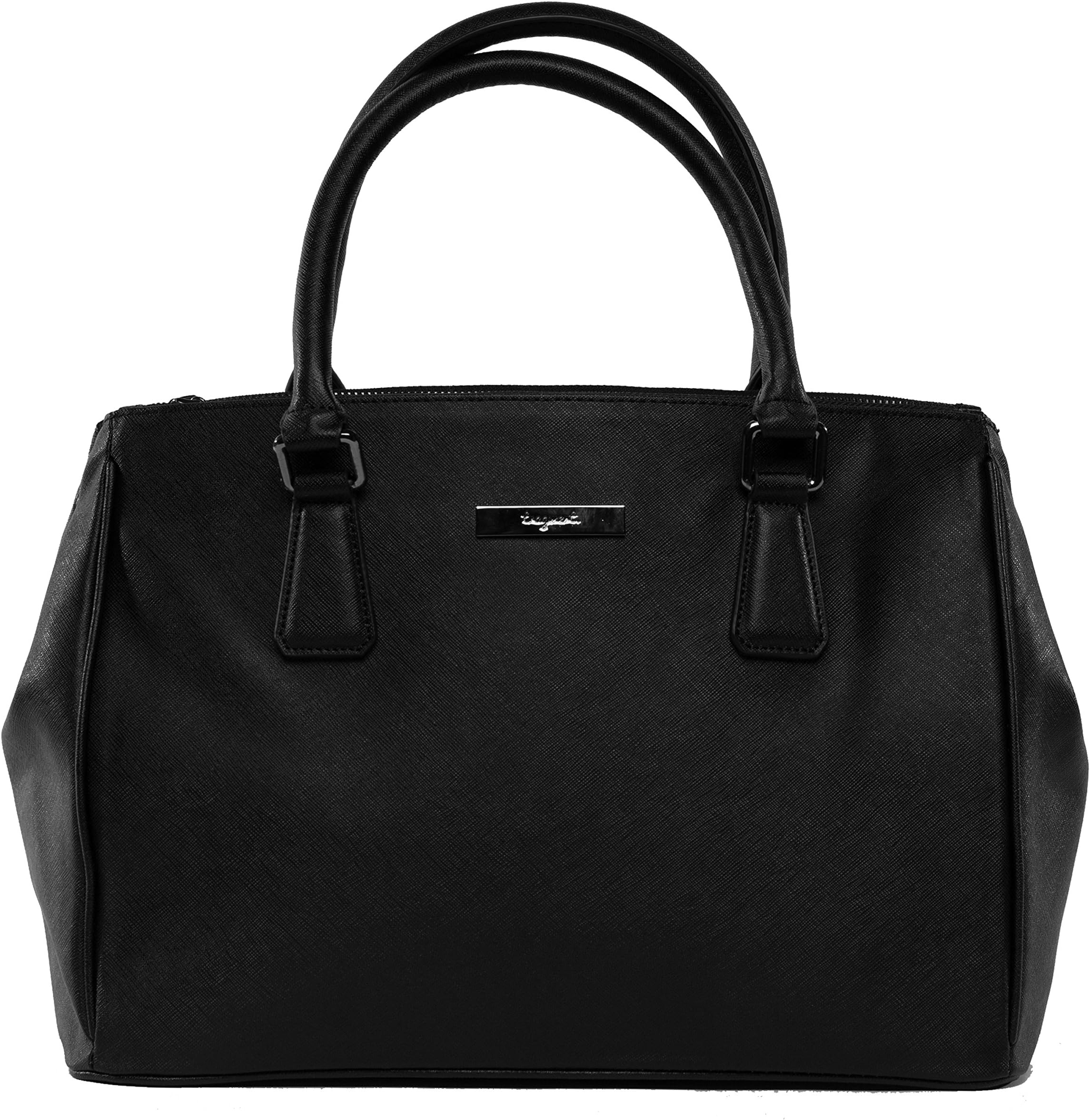 tragwert. Ladies Tote Bag STELLA in Black - Top-Handle Shopper Handbag or Shoulder Bag