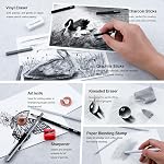 Drawing Sketching Pencil Set, 33 Piece Pro Art Pencil Kit - Graphite Pencils (14B-5H), Black and White Charcoal Pencils, Charcoal Sticks, Stumps, Eraser, Sharpeners,Graphite,Art Knife