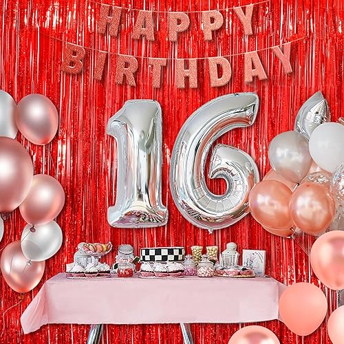 Miniatura 7 de Cortinas de flecos de oropel metálico rojo, paquete de 2 cortinas de fiesta de 3.3 x 8.3 pies para decoraciones de fiesta de cumpleaños, decoración