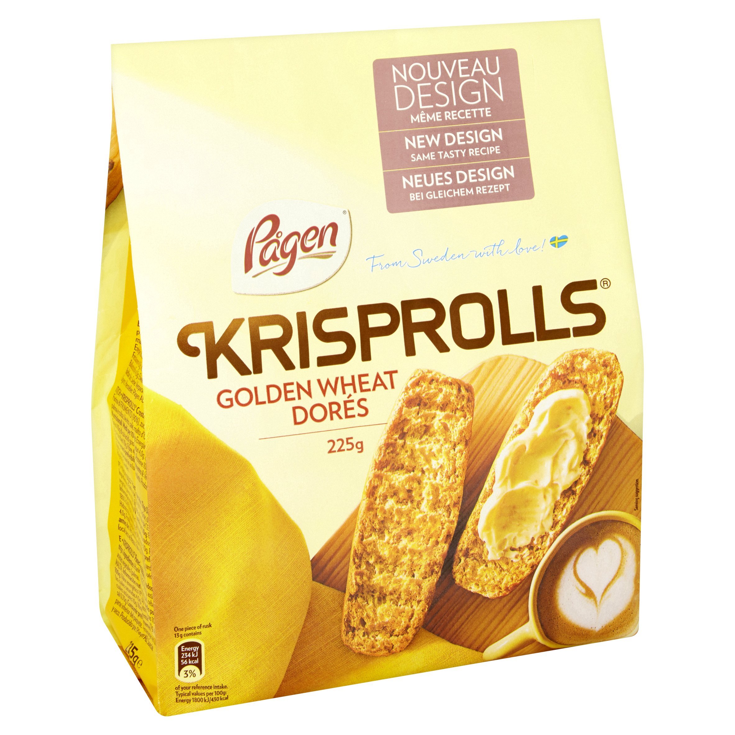 Pagen Krisprolls Dores di grano dorato, (5x225g)