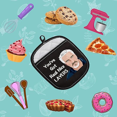 Vista 6 de Almohadillas para horno inspiradas en Baking Show con bolsillo You've Got Real Nice Layers Regalo para amantes de los horneados