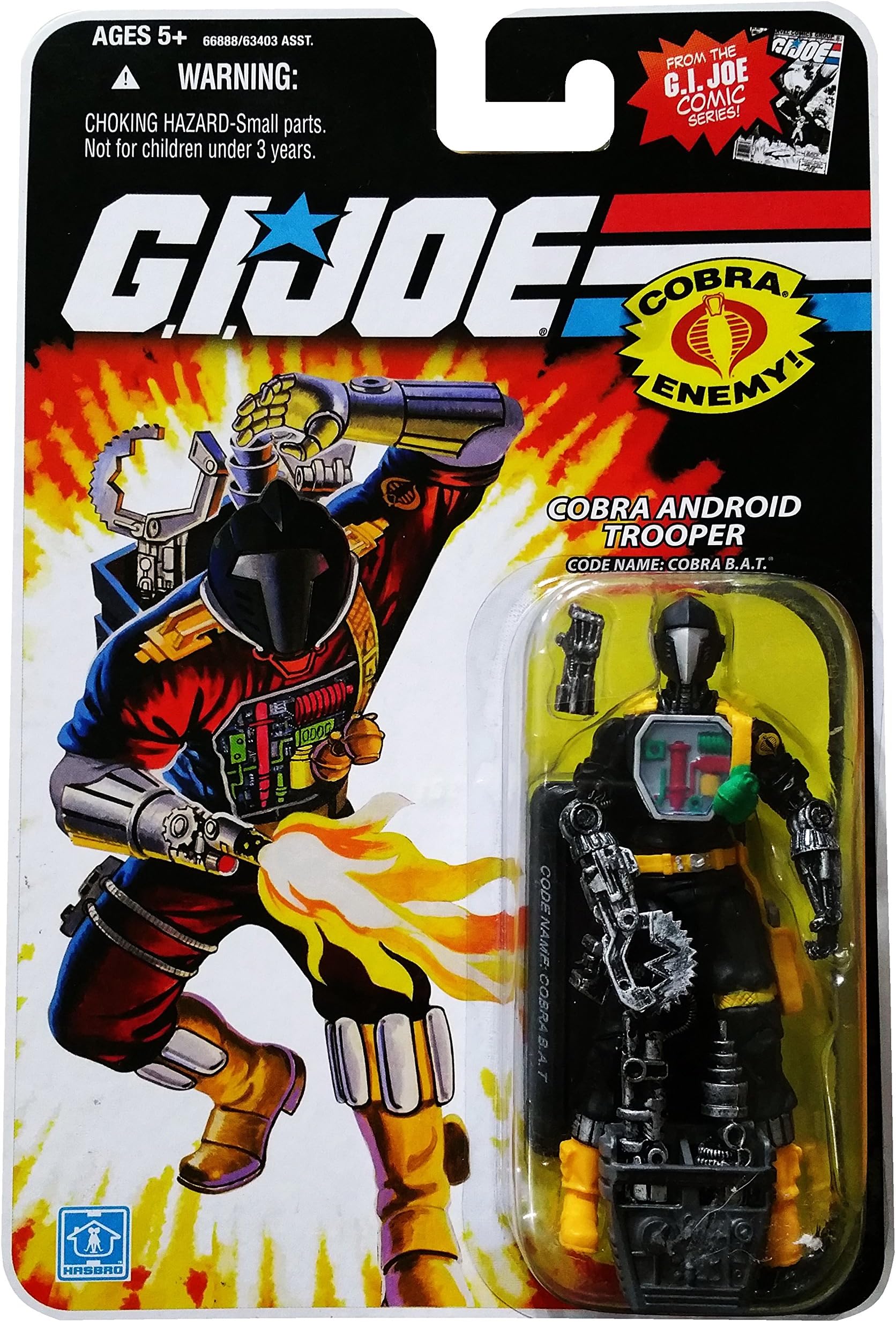 Hasbro G.I. Joe 25th Anniversary Comic Series Cardback: Cobra B.A.T. (Battle Android Trooper) 3.75 Inch Action Figure