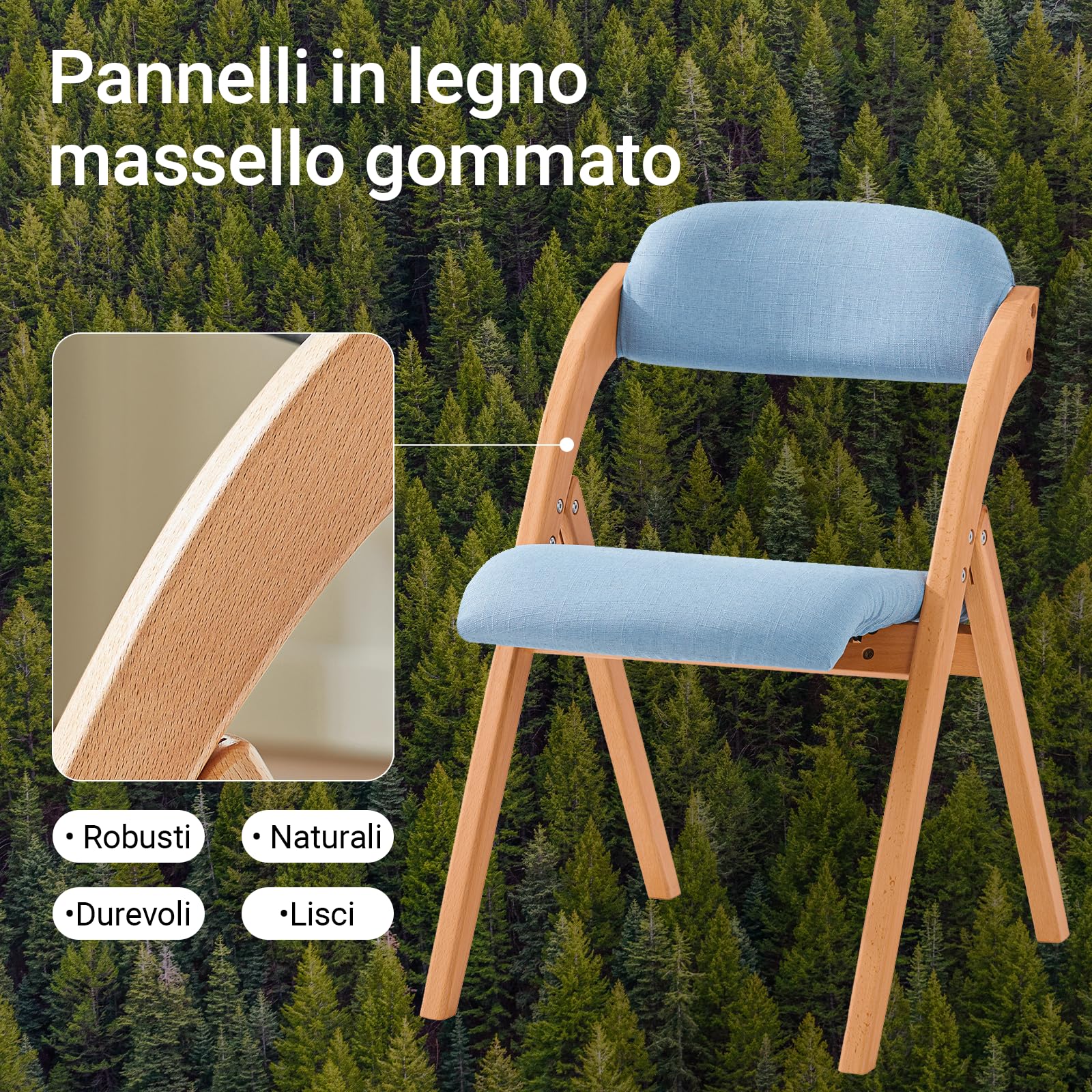 SoBuy Sedie Pieghevoli in Legno Imbottite, montate, 47,5x77x59cm, cucina