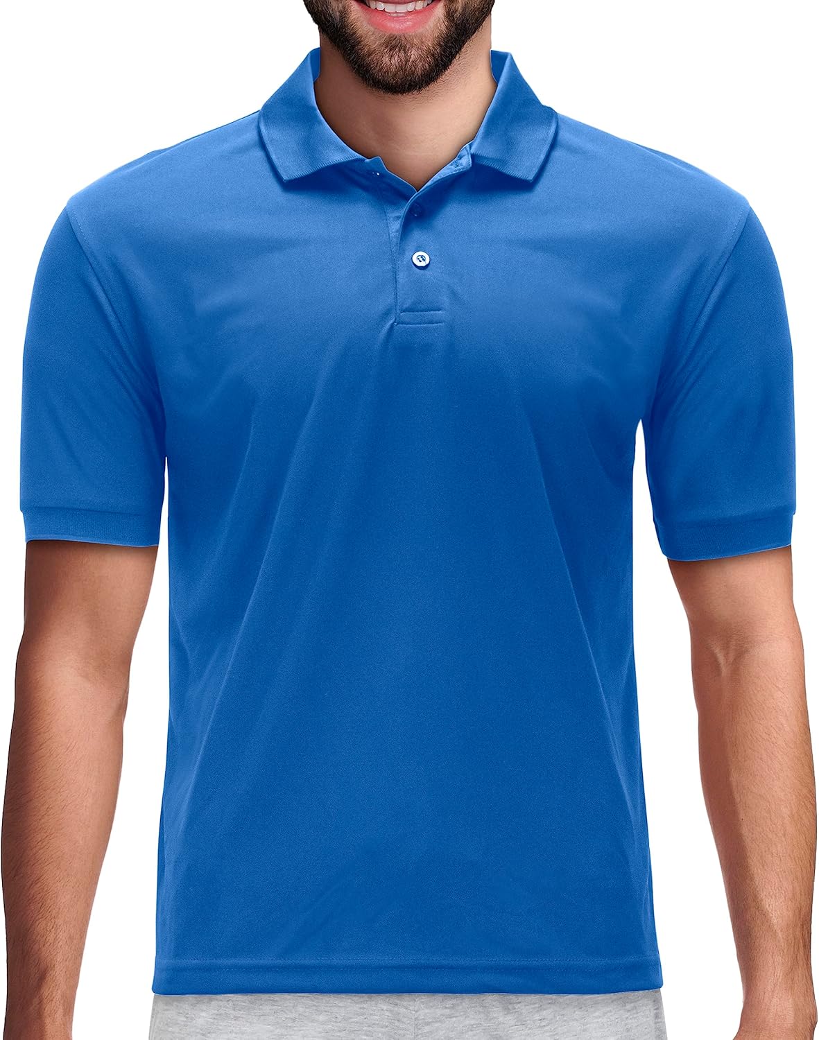 Premium Wear Men's Polo T-Shirt, High Moisture Wicking Dry Fit Performance Short-Sleeve Polo T-Shirt w Collar for Golf Tennis