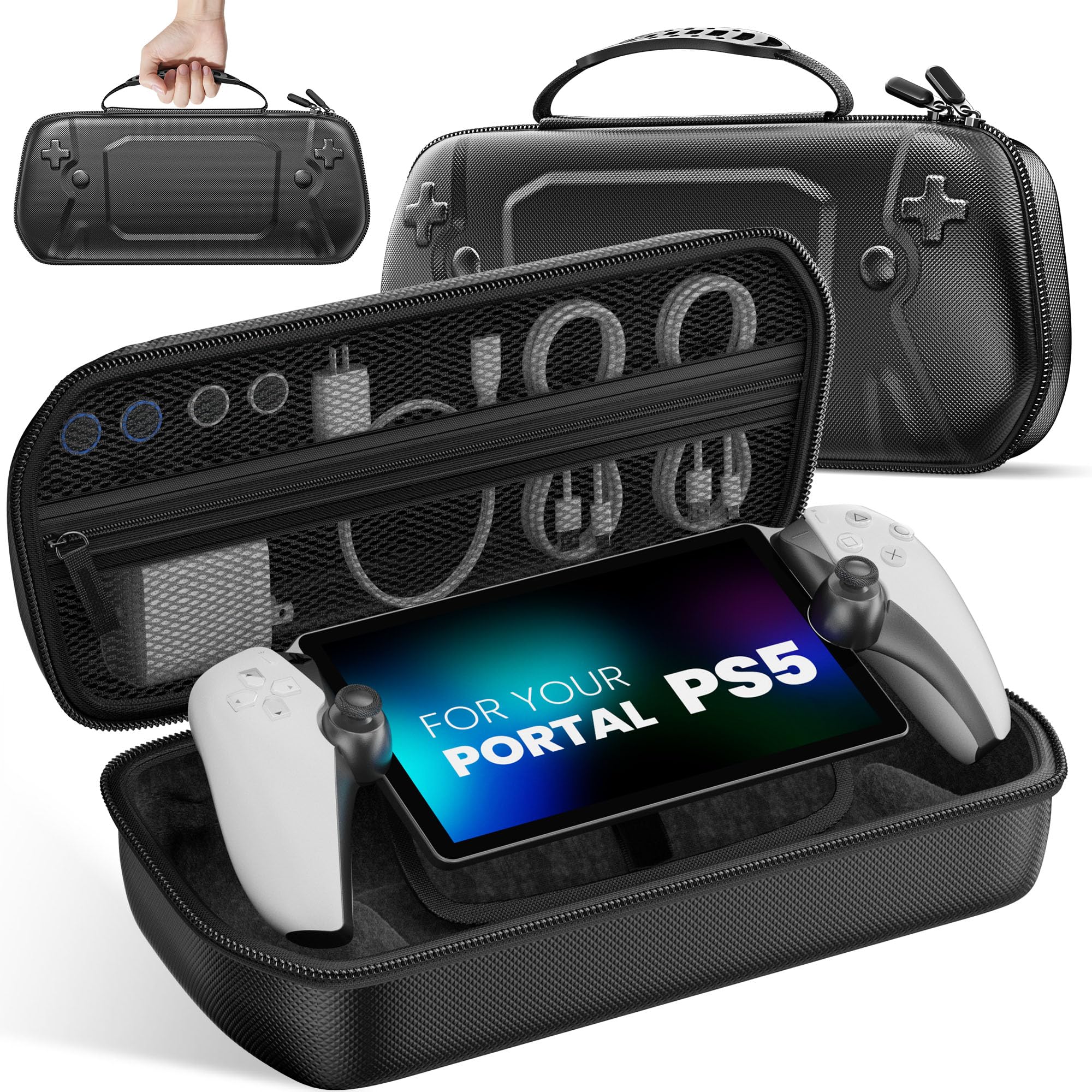 HEYLACOOLX Hard Carrying Case Compatible with PlayStation Portal Remote Player 5 Water-Resistant Anti-Scratch PS5 Portal Case Storage Pouch