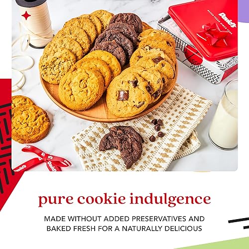 Miniatura 3 de David's Cookies Galletas horneadas frescas surtidas, 1 libra, deliciosas galletas hechas a mano y hechas con ingredientes de primera calidad, cesta