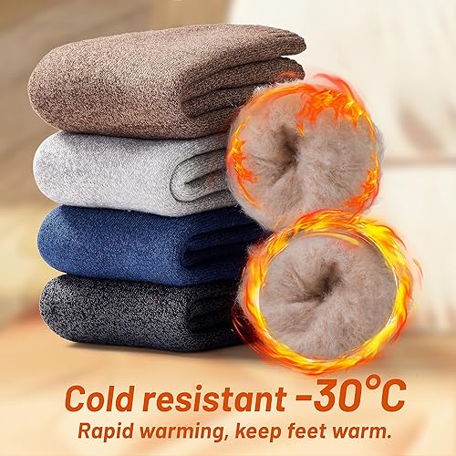 Miniatura 3 de HUGSWEET Calcetines térmicos, calcetines cálidos de invierno para hombres, aislados para clima frío, atrapamiento térmico
