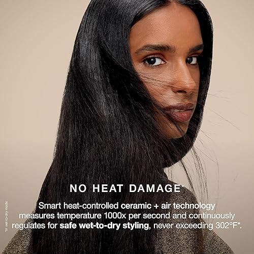 Miniatura 4 de Shark Glossi 2-en-1 herramienta caliente y alisador de aire, ultrarrápido, ultrabrillante para peinar en casa, cerámica con control de calor, para