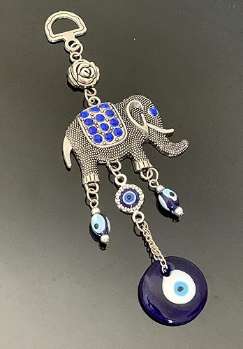 Miniatura 2 de Adorno azul para colgar en la pared o coche de elefante con protección 032