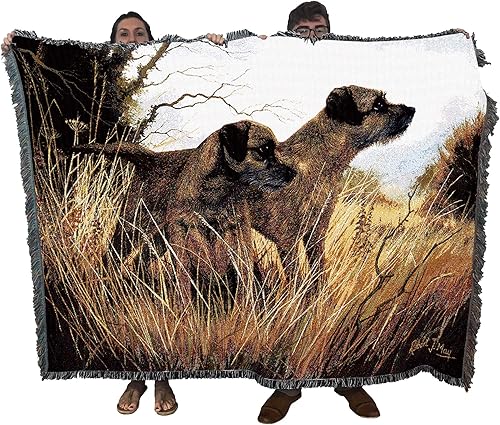 Miniatura 1 de Pure Country Weavers Manta Border Terrier de Robert May - Regalo para los amantes de los perros - Manta de tapiz tejida de algodón - Fabricada en