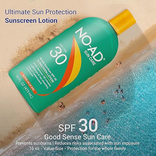 Miniatura 8 de Loción solar deportiva SPF 50, 16 onzas líquidas, de No-Ad, paquete de de 2