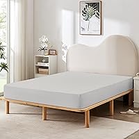 HBHLFZ Light Gray Twin Fitted Sheet 39x75" Deep Pocket - Soft Breathable Microfiber, 360° Stretch Fit, Wrinkle Free, Fits 16" Mattresses