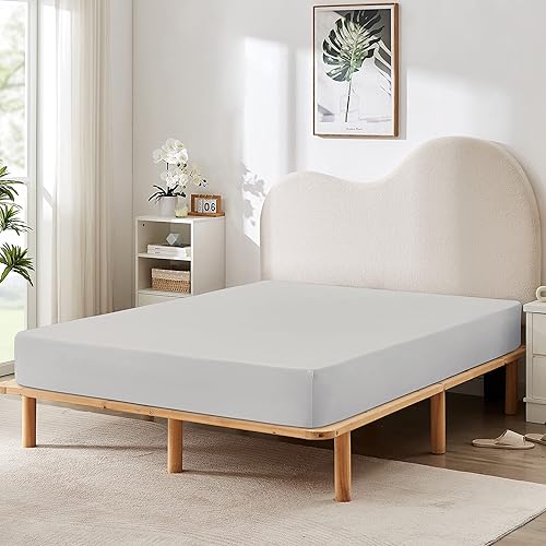 Sábana bajera ajustable tamaño individual, sábana bajera estándar de 16 pulgadas, ajuste totalmente elástico, suave y cómoda, transpirable,