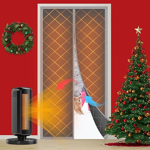 TORRAMI Cortina magnética para puerta con aislamiento térmico, se adapta a puertas de 36 x 82 pulgadas, material Oxford grueso, para interiores y